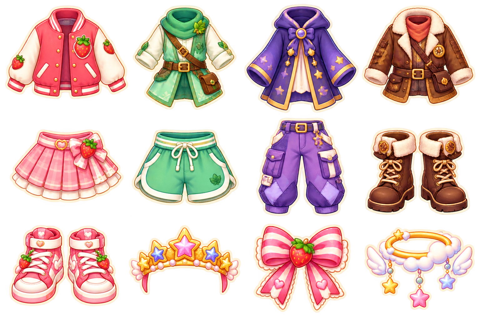 คอลเลกชันเสื้อผ้า รองเท้า และเครื่องประดับ 12 ชิ้นของ Sugar Dash